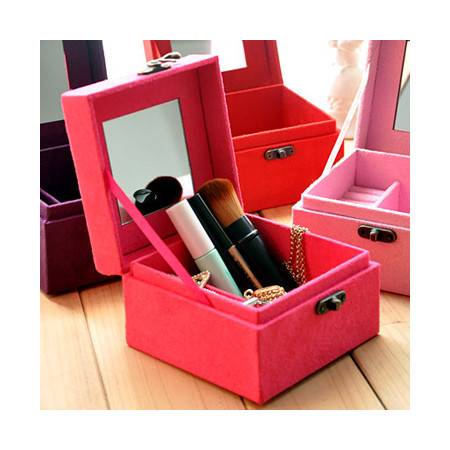 精選創意家居日用品 鹿皮絨歐式木質韓國飾品盒帶鎖扣圖片大全